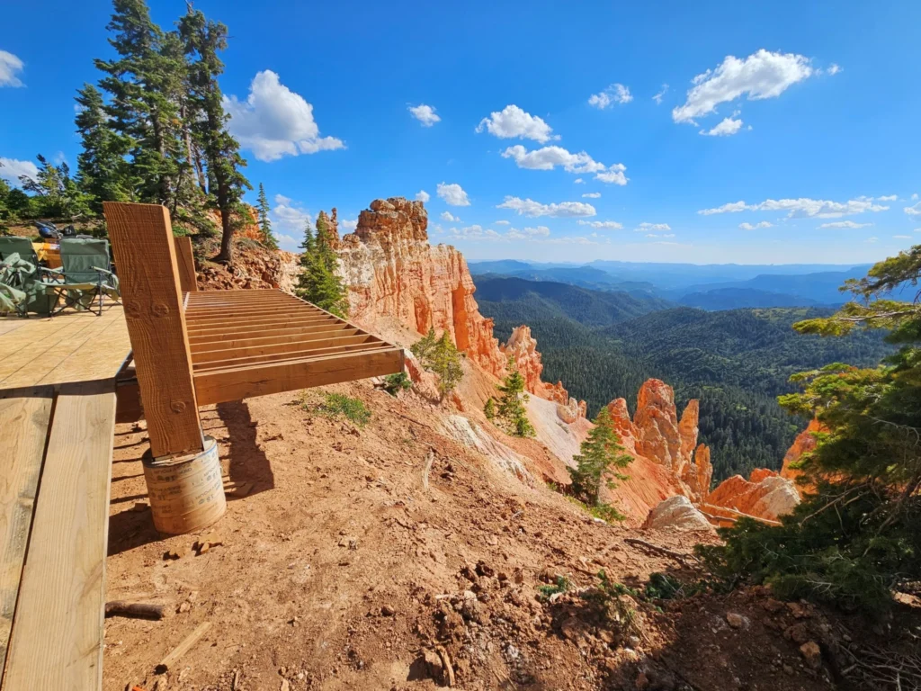Footings placed on slope above southern Utah landscape