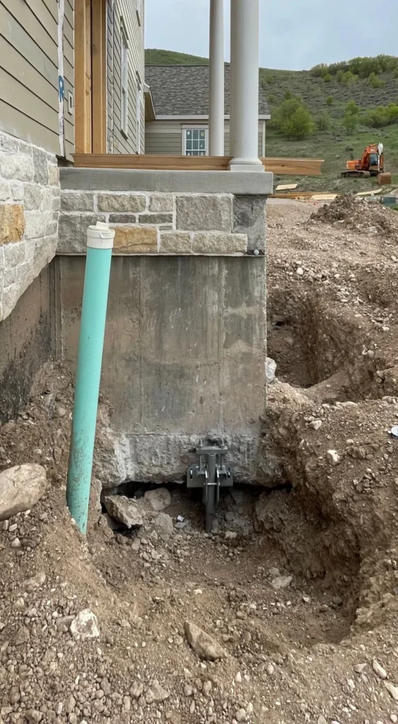 how a helical pier is attached to your structure as an underpin